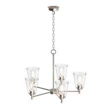 Load image into Gallery viewer, Flared Shape Chandelier Lighting Fixture with Clear Glass Shades, E26 Base, UL Listed for Damp Location, 3 Years Warranty - LEDMyPlace