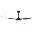 Load image into Gallery viewer, FLETCHER 52'' 3 - Blade Smart Ceiling Fan with LED Light &amp; Remote - LEDMyPlace