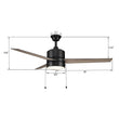 Load image into Gallery viewer, FLINT 52 inch 3 - Blade Ceiling Fan with LED Light and Pull Chain - LEDMyPlace