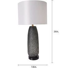 Load image into Gallery viewer, Flores Petals Textured Cylinder Glass Best Table Lamp 29" - Smoke Gray/Light Gray - LEDMyPlace
