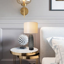 Load image into Gallery viewer, Flores Petals Textured Cylinder Glass Best Table Lamp 29" - Smoke Gray/Light Gray - LEDMyPlace