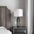 Load image into Gallery viewer, Flores Petals Textured Cylinder Glass Best Table Lamp 29" - Smoke Gray/Light Gray - LEDMyPlace