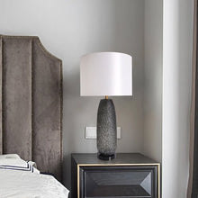 Load image into Gallery viewer, Flores Petals Textured Cylinder Glass Best Table Lamp 29" - Smoke Gray/Light Gray - LEDMyPlace