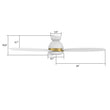 Load image into Gallery viewer, FREMONT 48 inch 3 - Blade Flush Mount Smart Ceiling Fan with LED Light &amp; Remote - LEDMyPlace