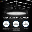 Load image into Gallery viewer, Gen13 100W UFO LED High Bay Light, 4000K, AC120 - 277V, 90° PC lens, IP65 Factory Warehouse Industrial Lighting, Black - LEDMyPlace