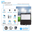 Load image into Gallery viewer, Gen14B 100W/120W/150W Watt Changeable LED Flood Light Outdoor 5700K Daylight White, 21,000LM Black, Dimmable, UL, DLC Premium, IP65 Waterproof LED Security Area Lights for Yard, Parking Lot, Playground &amp; Stadium Lights - LEDMyPlace