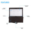 Load image into Gallery viewer, Gen14B 100W/120W/150W Watt Changeable LED Flood Light Outdoor 5700K Daylight White, 21,000LM Black, Dimmable, UL, DLC Premium, IP65 Waterproof LED Security Area Lights for Yard, Parking Lot, Playground &amp; Stadium Lights - LEDMyPlace
