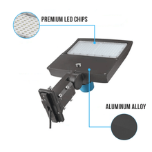 Load image into Gallery viewer, Gen14B LED Pole Light with Dusk to Dawn Photocell, 150W/120W/100W Wattage Adjustable, 3000K, 128 LM/W, Universal Mount, Bronze, AC120 - 277V, IP65 Waterproof, LED Parking Lot Lights - Outdoor Commercial Area Street Lighting - LEDMyPlace