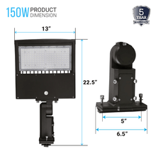 Load image into Gallery viewer, Gen14B LED Pole Light with Dusk to Dawn Photocell, 150W/120W/100W Wattage Adjustable, 3000K, 128 LM/W, Universal Mount, Bronze, AC120 - 277V, IP65 Waterproof, LED Parking Lot Lights - Outdoor Commercial Area Street Lighting - LEDMyPlace