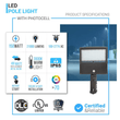 Load image into Gallery viewer, Gen14B LED Pole Light with Dusk to Dawn Photocell, 150W/120W/100W Wattage Adjustable, 3000K, 128 LM/W, Universal Mount, Bronze, AC120 - 277V, IP65 Waterproof, LED Parking Lot Lights - Outdoor Commercial Area Street Lighting - LEDMyPlace