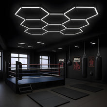 Load image into Gallery viewer, Hexagon LED Garage Light, 8 Hex Kit (35pcs), 6w/pc (Total Power 210W), 6500K, 120 - 130lm/w, AC100 - 277v,IP44, CRI:>80, For Garage, Shop, Gym, Basement, Barbershop, Warehouse, Car Detailing Shop - LEDMyPlace
