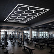Load image into Gallery viewer, Hexagon LED Garage Lights with Rectangle Frame, 14 Hex Kit (57pcs), 6w/pc (Total Power 534W), 6500K, 120 - 130lm/w, AC100 - 277v,IP44, CRI:>80, For Garage, Shop, Gym, Basement, Barbershop, Warehouse - LEDMyPlace