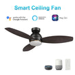 Load image into Gallery viewer, HOBART 48 inch 3 - Blade Flush Mount Smart Ceiling Fan with LED Light &amp; Remote - LEDMyPlace
