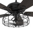 Load image into Gallery viewer, Huntley 52 Inch 5 - Blade Industrial Vintage Best Ceiling Fan With Light &amp; Remote Control - Black/Walnut - LEDMyPlace