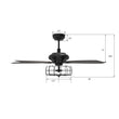 Load image into Gallery viewer, Huntley 52 Inch 5 - Blade Industrial Vintage Best Ceiling Fan With Light &amp; Remote Control - Black/Walnut - LEDMyPlace