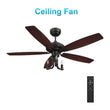 Load image into Gallery viewer, HUNTLEY 52 inch 5 - Blade Vintage Candelabra best Ceiling Fan with Light &amp; Remote Control - Black/Brown Wood &amp; Rosewood (Reversible Blades) - LEDMyPlace