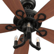 Load image into Gallery viewer, HUNTLEY 52 inch 5 - Blade Vintage Candelabra best Ceiling Fan with Light &amp; Remote Control - Black/Brown Wood &amp; Rosewood (Reversible Blades) - LEDMyPlace