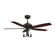 Load image into Gallery viewer, HUNTLEY 52 inch 5 - Blade Vintage Candelabra best Ceiling Fan with Light &amp; Remote Control - Black/Brown Wood &amp; Rosewood (Reversible Blades) - LEDMyPlace
