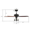Load image into Gallery viewer, HUNTLEY 52 inch 5 - Blade Vintage Candelabra best Ceiling Fan with Light &amp; Remote Control - Black/Brown Wood &amp; Rosewood (Reversible Blades) - LEDMyPlace