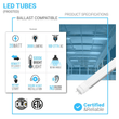 Load image into Gallery viewer, Hybrid T8 4ft LED Tube/Bulb - 22w/20w/18w/15w/ 12w/10w Wattage Adjustable, 130lm/w, 3000k/3500k/4000k/5000k/ 6000k/6500k CCT Changeable, Frosted, Base G13, Single End/Double End Power - Ballast Compatible or Bypass - LEDMyPlace