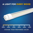 Load image into Gallery viewer, Hybrid T8 4ft LED Tube/Bulb - 22w/20w/18w/15w/12w/10w Wattage Adjustable, 130lm/w, 3000k/3500k/4000k/5000k/ 6000k/6500k CCT Changeable, Clear, Base G13, Single End/Double End Power - Ballast Compatible or Bypass - LEDMyPlace