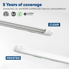 Load image into Gallery viewer, Hybrid T8 4ft LED Tube/Bulb - 22w/20w/18w/15w/12w/10w Wattage Adjustable, 130lm/w, 3000k/3500k/4000k/5000k/ 6000k/6500k CCT Changeable, Clear, Base G13, Single End/Double End Power - Ballast Compatible or Bypass - LEDMyPlace