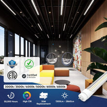 Load image into Gallery viewer, Hybrid T8 4ft LED Tube/Bulb - 22w/20w/18w/15w/12w/10w Wattage Adjustable, 130lm/w, 3000k/3500k/4000k/5000k/ 6000k/6500k CCT Changeable, Clear, Base G13, Single End/Double End Power - Ballast Compatible or Bypass - LEDMyPlace