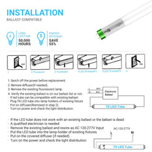 Load image into Gallery viewer, Hybrid T8 4ft LED Tube/Bulb - Glass 18W 2400 Lumens 4000K Frosted, Single End/Double End Power - Ballast Compatible or Bypass (Check Compatibility List) - LEDMyPlace