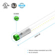 Load image into Gallery viewer, Hybrid T8 4ft LED Tube/Bulb - Glass 18W 2400 Lumens 5000K Clear, Single End/Double End Power - Ballast Compatible or Bypass (Check Compatibility List) - LEDMyPlace