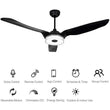 Load image into Gallery viewer, Icebreaker 56 In. 3 - Blade Black Best Smart Ceiling Fan, Dimmable Led Light with Remote Control, Works W/ Alexa/Google Home/Siri (3 - Blade) - LEDMyPlace
