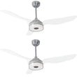 Load image into Gallery viewer, Icebreaker 56 in. (3 - Blade) Indoor/Outdoor Best Smart Ceiling Fan w/ Dimmable LED Light(Set of 2), Silver Finish Works w/ Alexa/Google Home/Siri - LEDMyPlace