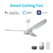 Load image into Gallery viewer, Icebreaker 56 in. (3 - Blade) Modern White Best Ceiling Fan w/ Remote &amp; Dimmable LED Light, Works w/ Alexa/Google Home/Siri - LEDMyPlace