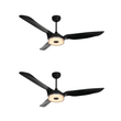 Load image into Gallery viewer, Icebreaker 56 in. Best Ceiling Fan with Lights and Remote Control(Set of 2), Black Finish, Works w/ Alexa/Google Home/Siri (3 - Blade) - LEDMyPlace