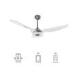 Load image into Gallery viewer, Icebreaker 56 in. LED Best Smart Ceiling Fan with Remote (3 - Blade) Silver Finish (Voice Control) w/ Alexa/Google Home/Siri - LEDMyPlace