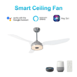 Load image into Gallery viewer, Icebreaker 56 in. LED Best Smart Ceiling Fan with Remote (3 - Blade) Silver Finish (Voice Control) w/ Alexa/Google Home/Siri - LEDMyPlace