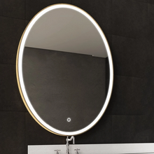 Load image into Gallery viewer, Oval LED Lighted Bathroom Vanity Mirror, Touch Switch, Anti - Fog Wall Mounted Makeup Mirror &amp; CCT Remembrance, CRI 90+, LED Oval Mirror for Bathroom, Lunar Style - LEDMyPlace