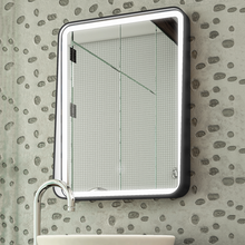 Load image into Gallery viewer, LED Lighted Bathroom Vanity Mirror With Shelf, Wall-Mounted, Touch Switch,  Anti-Fog Adjustable Color Temperature &amp; Remembrance, CRI 90+, Lighted Makeup Mirrors, Raven Style