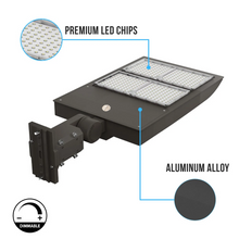 Load image into Gallery viewer, LED Pole Lights Outdoor, 300 Wattage, 5700K, 140 LM/W Universal Mount, Bronze, IP65 Waterproof, AC120-277V, LED Parking Lot Lights - Commercial Area Street Security Lights