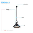 Load image into Gallery viewer, Industrial Pendant Light Fixture, Bronze Finish, Dome Shape, Includes Extension Rods 1x6"+3x12", E26 Base - LEDMyPlace