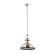 Load image into Gallery viewer, Industrial Pendant Light Fixture, Satin Nickel Finish, Dome Shape, Includes Extension Rods 1x6"+3x12", E26 Base - LEDMyPlace
