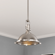 Load image into Gallery viewer, Industrial Pendant Light Fixture, Satin Nickel Finish, Dome Shape, Includes Extension Rods 1x6"+3x12", E26 Base - LEDMyPlace