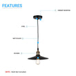 Load image into Gallery viewer, Industrial Style Matte Black Pendant Light Fixture, E26 Base, Antique Brass and Matte Black Finish, UL Listed - LEDMyPlace