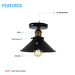 Load image into Gallery viewer, Industrial Style Semi - Flush Mount Lights, E26 Base, Matte Black with Antique Brass Finish, UL Listed, 3 Years Warranty - LEDMyPlace