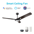 Load image into Gallery viewer, Innovator 52" 3 Blade Best Smart LED Ceiling Fan with Remote Control, Black/Dark Wood Pattern Finish, Works w/ Alexa/Google Home/Siri - LEDMyPlace