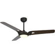 Load image into Gallery viewer, Innovator 52" 3 Blade Best Smart LED Ceiling Fan with Remote Control, Black/Dark Wood Pattern Finish, Works w/ Alexa/Google Home/Siri - LEDMyPlace