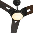 Load image into Gallery viewer, Innovator 52" 3 Blade Best Smart LED Ceiling Fan with Remote Control, Black/Dark Wood Pattern Finish, Works w/ Alexa/Google Home/Siri - LEDMyPlace
