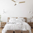 Load image into Gallery viewer, Innovator 52" Modern Wood Pattern Best Smart Ceiling Fan in White w/ LED Light &amp; Remote (3 - Blade) Works w/ Alexa/Google Home/Siri - LEDMyPlace