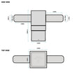 Load image into Gallery viewer, Internal tenon adaptor for 5 inch square poles. 2 ARM at 180 degrees - LEDMyPlace