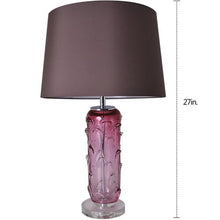Load image into Gallery viewer, Jacinto Sculpted Translucent Glass Accent Best Table Lamp 27" - Rouge Pink/Chocolate Brown - LEDMyPlace