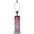 Load image into Gallery viewer, Jacinto Sculpted Translucent Glass Accent Best Table Lamp 27" - Rouge Pink/Chocolate Brown - LEDMyPlace